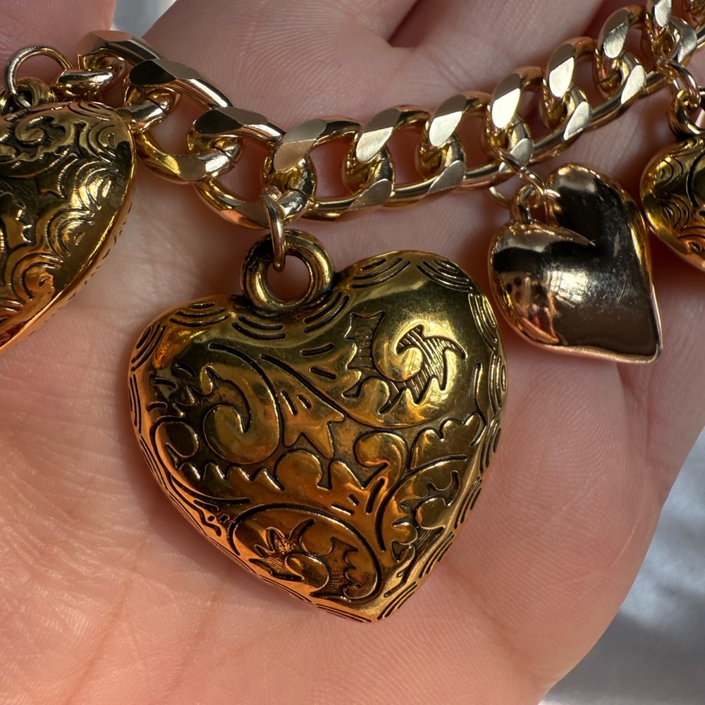 Zara adjustable gold unique Heart Charm Necklace - Picture 7 of 8